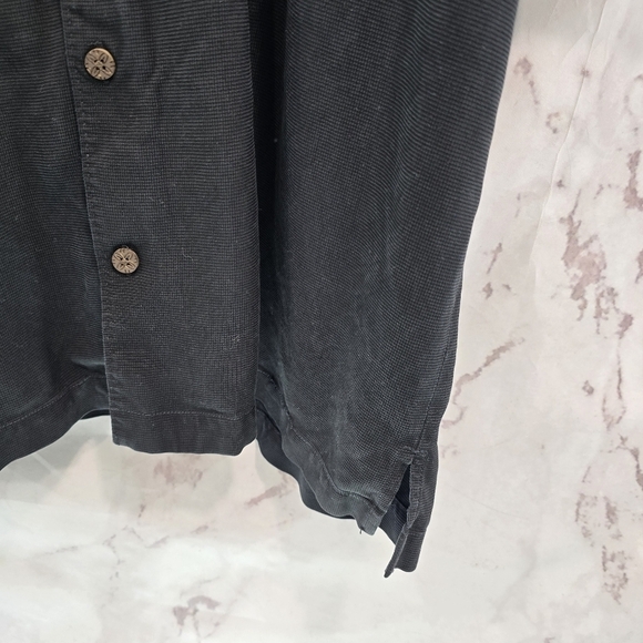 Tommy Bahama Shirt Mens XL Black Silk Short Button Up Sunday Cruiser Bowling - Picture 5 of 10